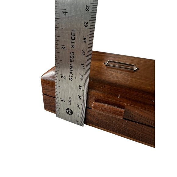 Vintage Wooden Playing Card Storage Box With Two Decks - Picture 9 of 9